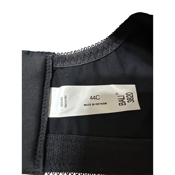 Bali Size 44C Black Wireless Nylon Bra Adjustable Straps & Supportive Design - Picture 12 of 12